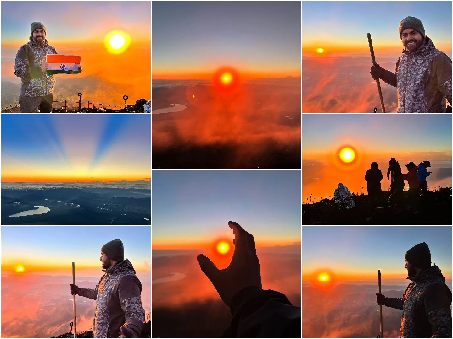 Intensifying sunrise colors at summit