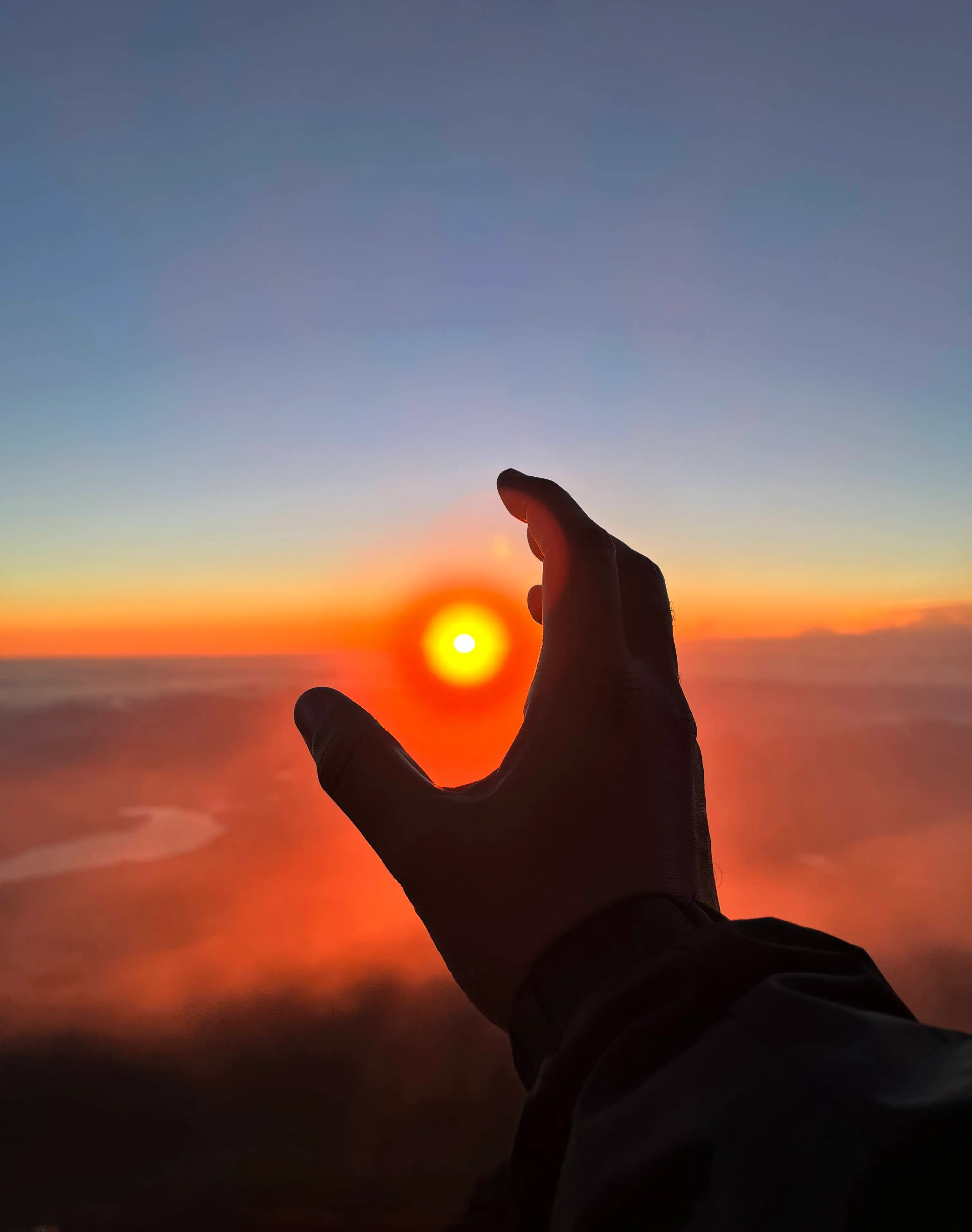 Clutching the most beautiful sunrise